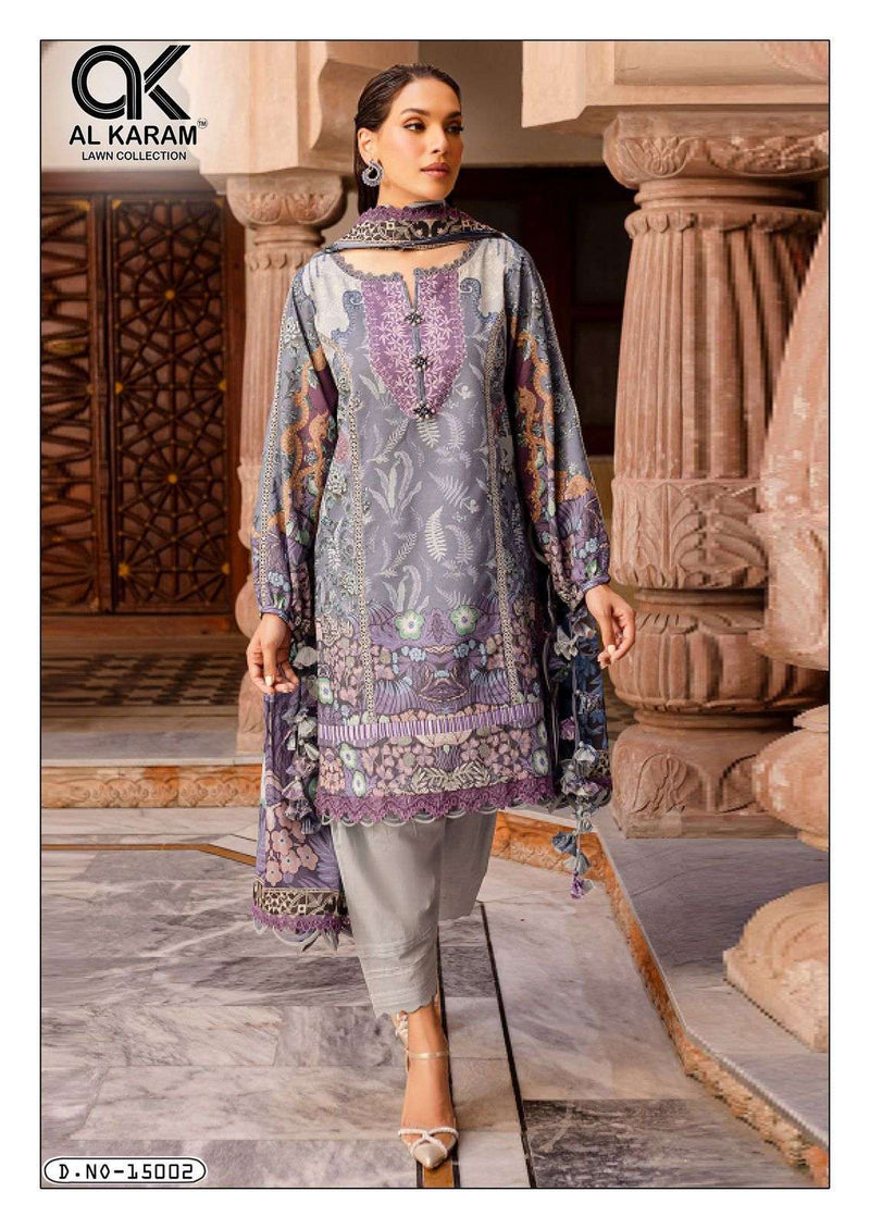 Al Karam Kesariya Vol 15 Pure Cambric Cotton Karachi Salwar Suit