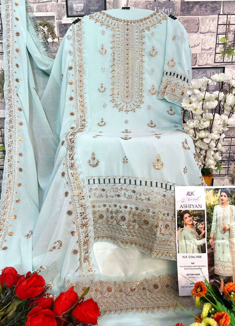 Al Khushbu Ashiyan 1008 Georgette Heavy Embroidery Work Salwar Suit