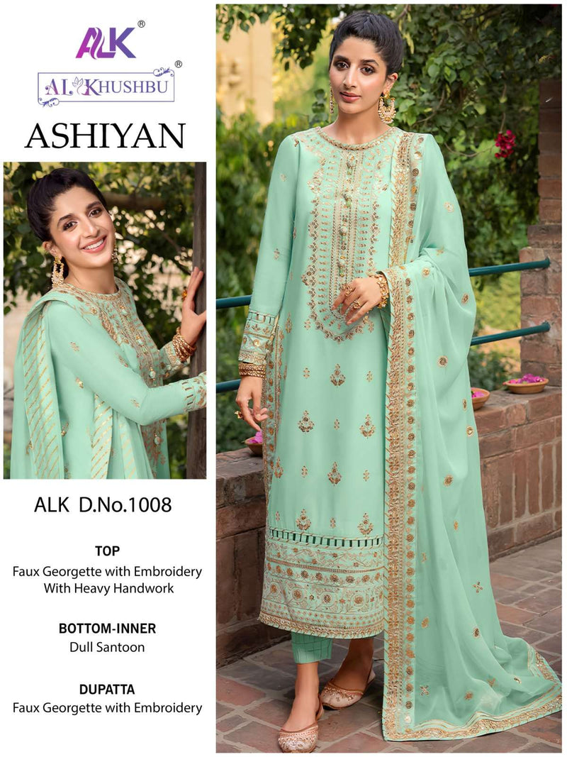 Al Khushbu Ashiyan 1008 Georgette Heavy Embroidery Work Salwar Suit