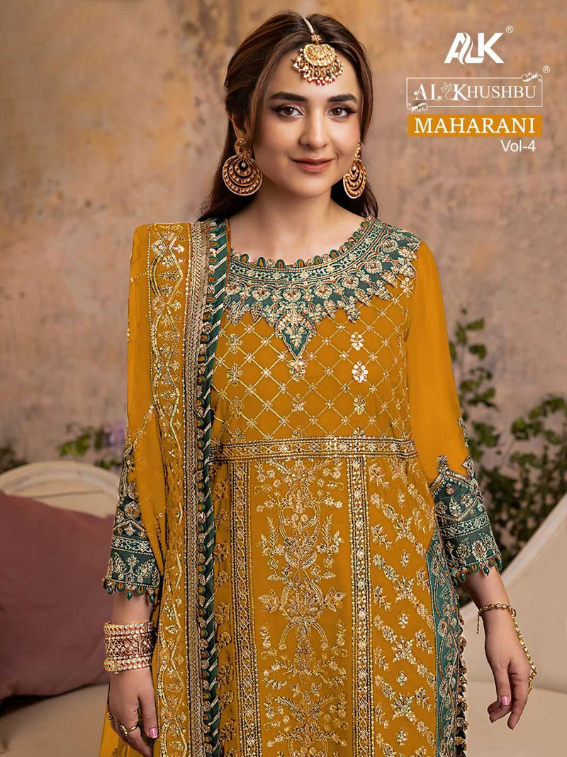 Al Khushbu Maharani Vol 4 5082 ABCD Georgette With Heavy Embroidery Salwar Kameez