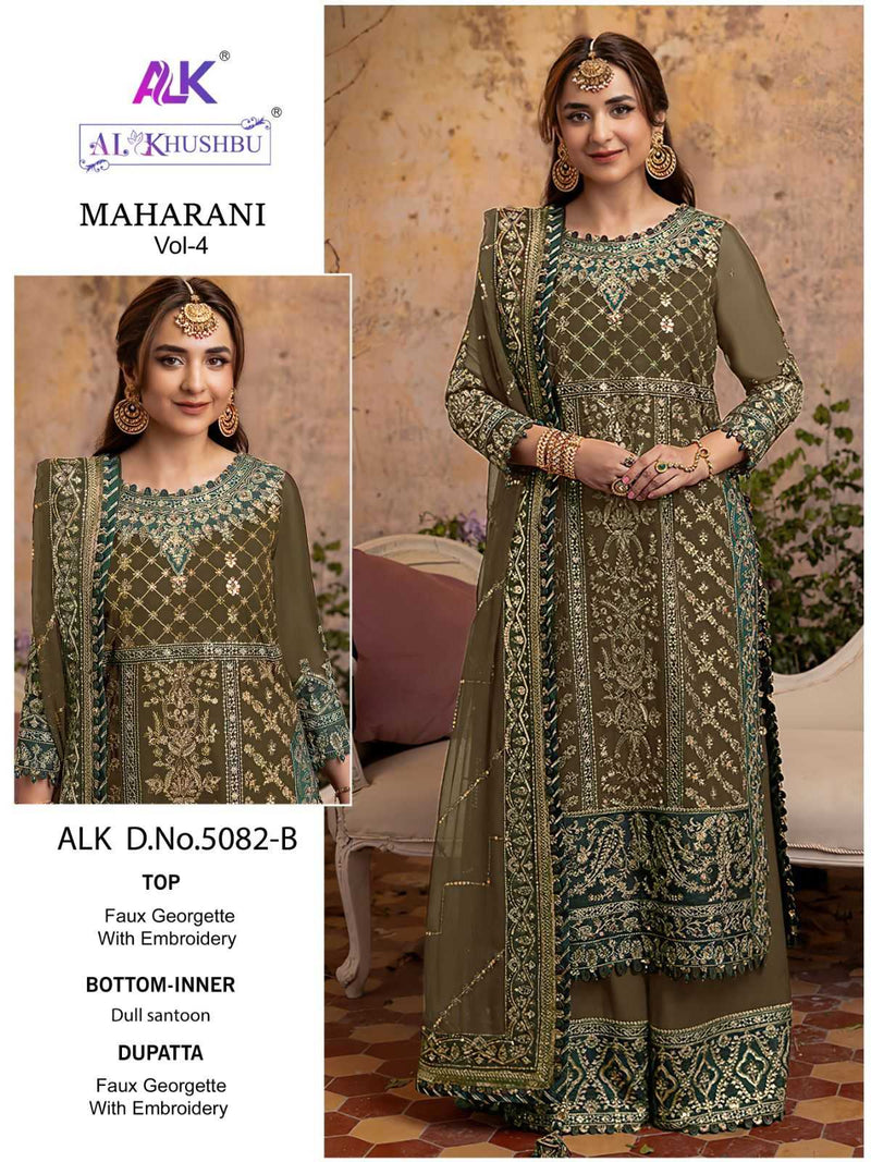 Al Khushbu Maharani Vol 4 5082 ABCD Georgette With Heavy Embroidery Salwar Kameez