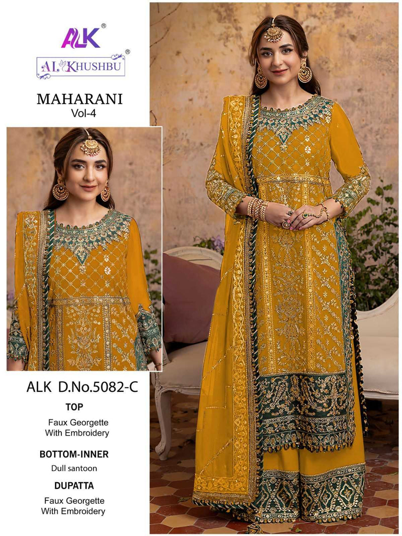 Al Khushbu Maharani Vol 4 5082 ABCD Georgette With Heavy Embroidery Salwar Kameez