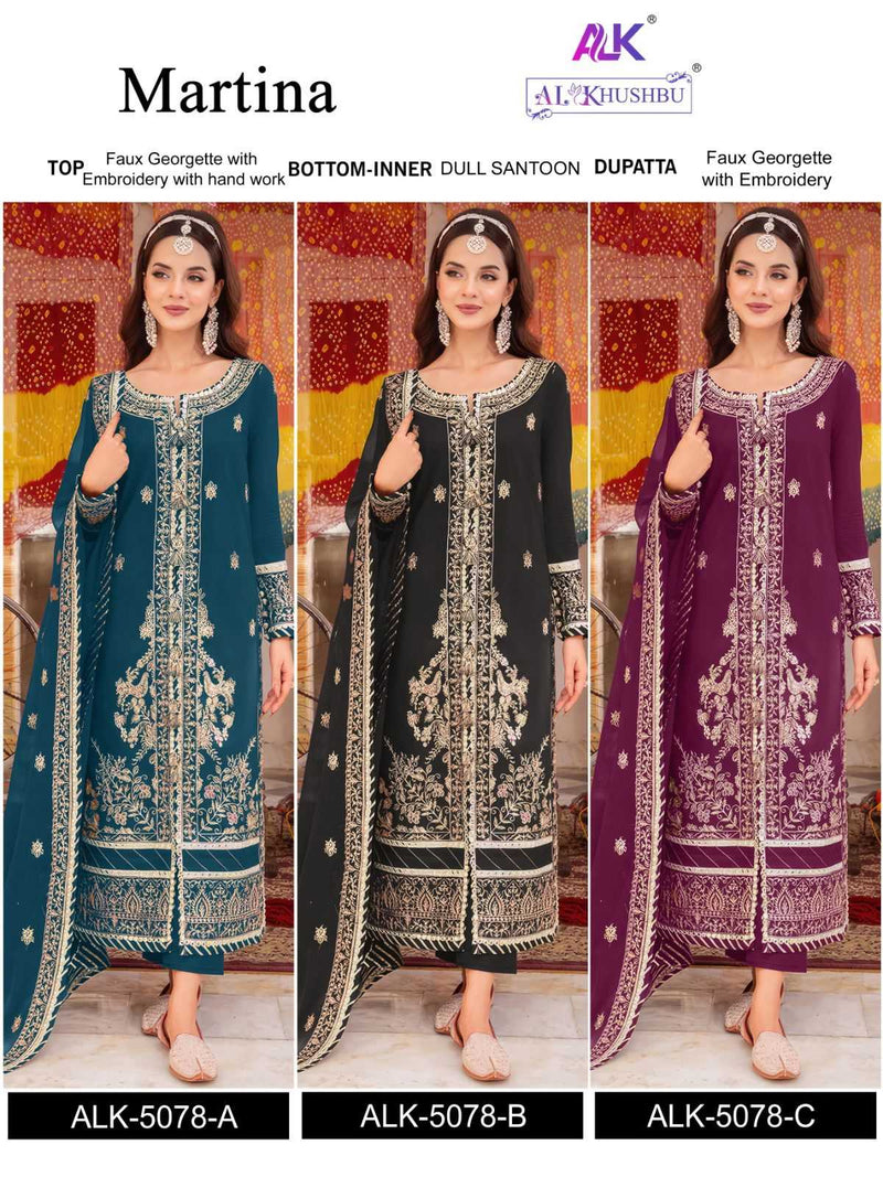 Al Khushbu Martina Georgette With Heavy Embroidery Designer Salwar Suit