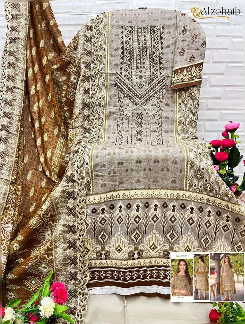 Al Zohaib Az 1106 To 1108 Pure Cotton Embroidery Work Salwar Suit