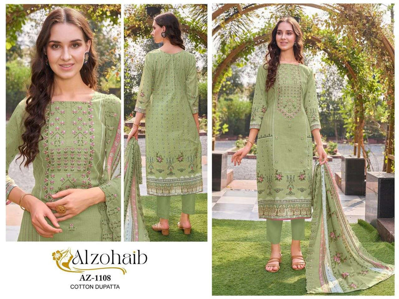 Al Zohaib Az 1106 To 1108 Pure Cotton Embroidery Work Salwar Suit