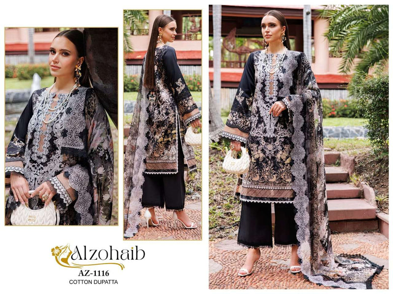 Al Zohaib Az 1116 11120 1121 1131 Pure Cotton Embroidered Work Salwar Suit