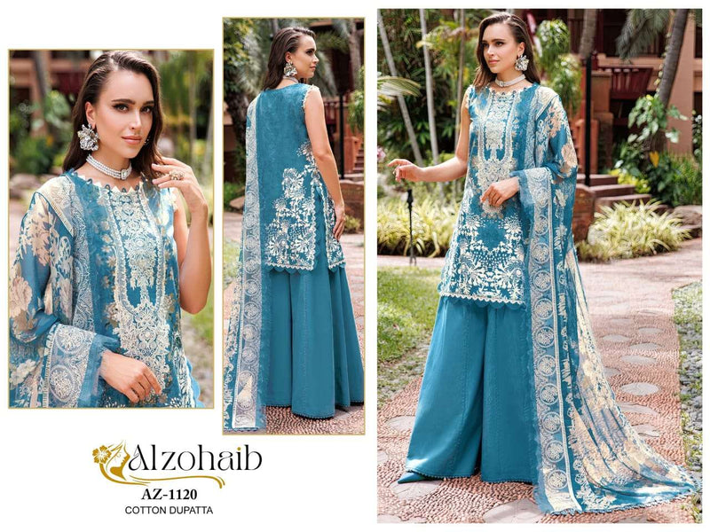 Al Zohaib Az 1116 11120 1121 1131 Pure Cotton Embroidered Work Salwar Suit