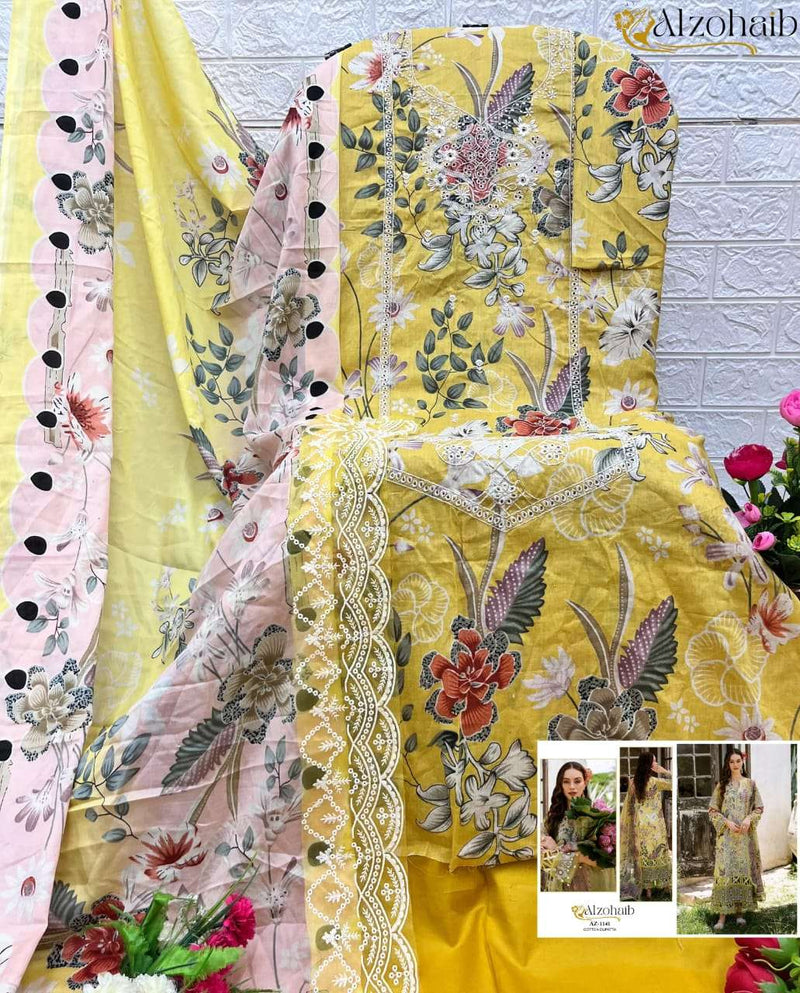 Al Zohaib Az 1135 1136 1138 1141 Pure Cotton Embroidered Work Salwar Suit