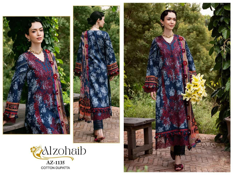 Al Zohaib Az 1135 1136 1138 1141 Pure Cotton Embroidered Work Salwar Suit