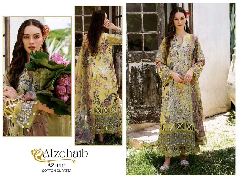 Al Zohaib Az 1135 1136 1138 1141 Pure Cotton Embroidered Work Salwar Suit