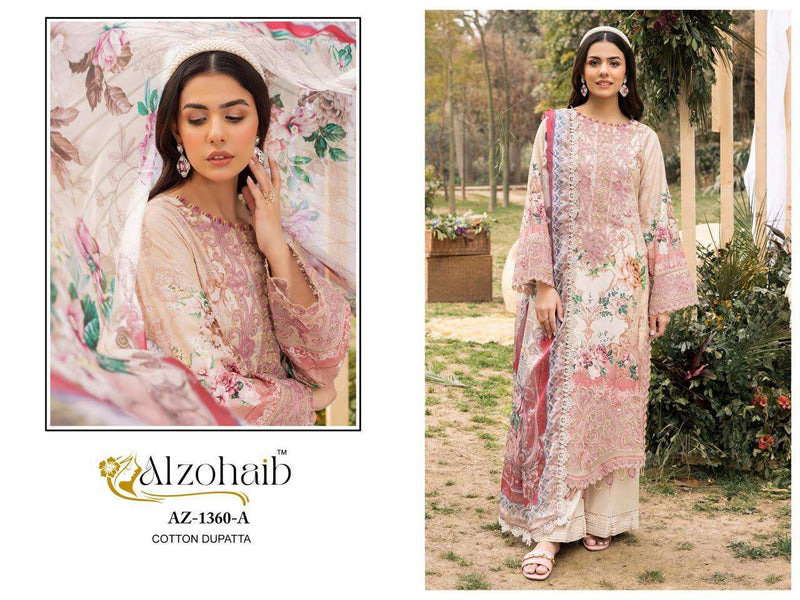 Al Zohaib Rifa Vol 1 Pure Cotton Embroidered Work Pakistani Salwar Kameez