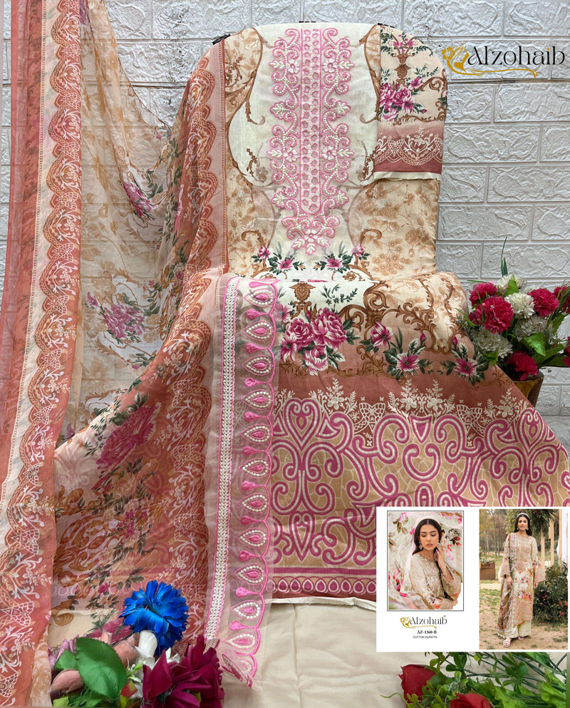 Al Zohaib Rifa Vol 1 Pure Cotton Embroidered Work Pakistani Salwar Kameez