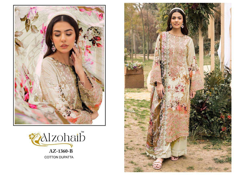 Al Zohaib Rifa Vol 1 Pure Cotton Embroidered Work Pakistani Salwar Kameez