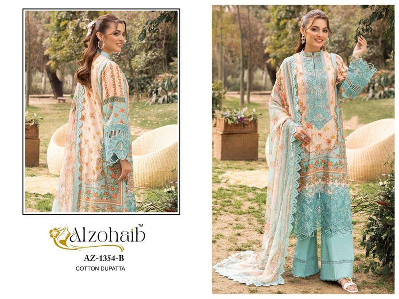 Al Zohaib Rifa Vol 1 Pure Cotton Embroidered Work Pakistani Salwar Kameez