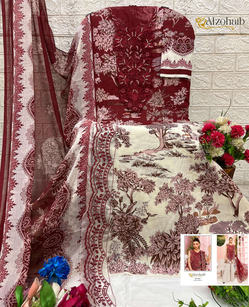 Al Zohaib Mubeena Pure Cotton Embroidered Pakistani Salwar Kameez