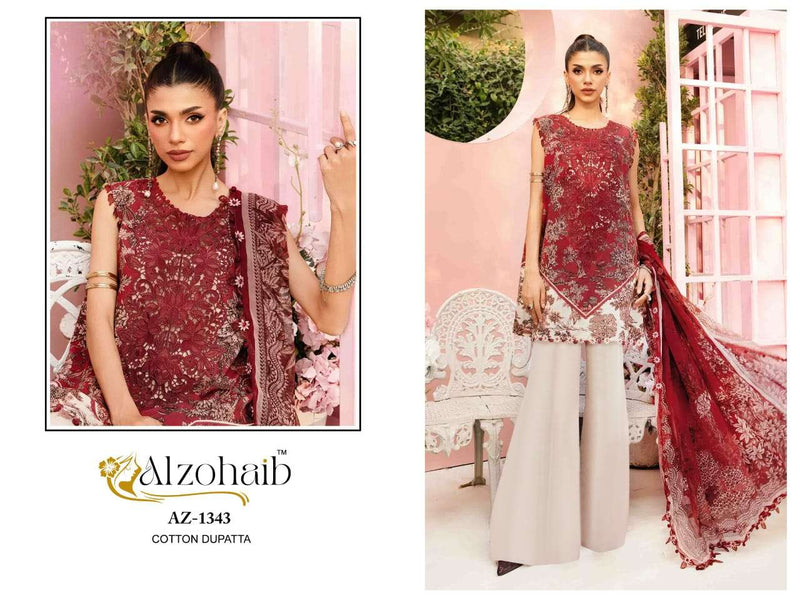 Al Zohaib Mubeena Pure Cotton Embroidered Pakistani Salwar Kameez
