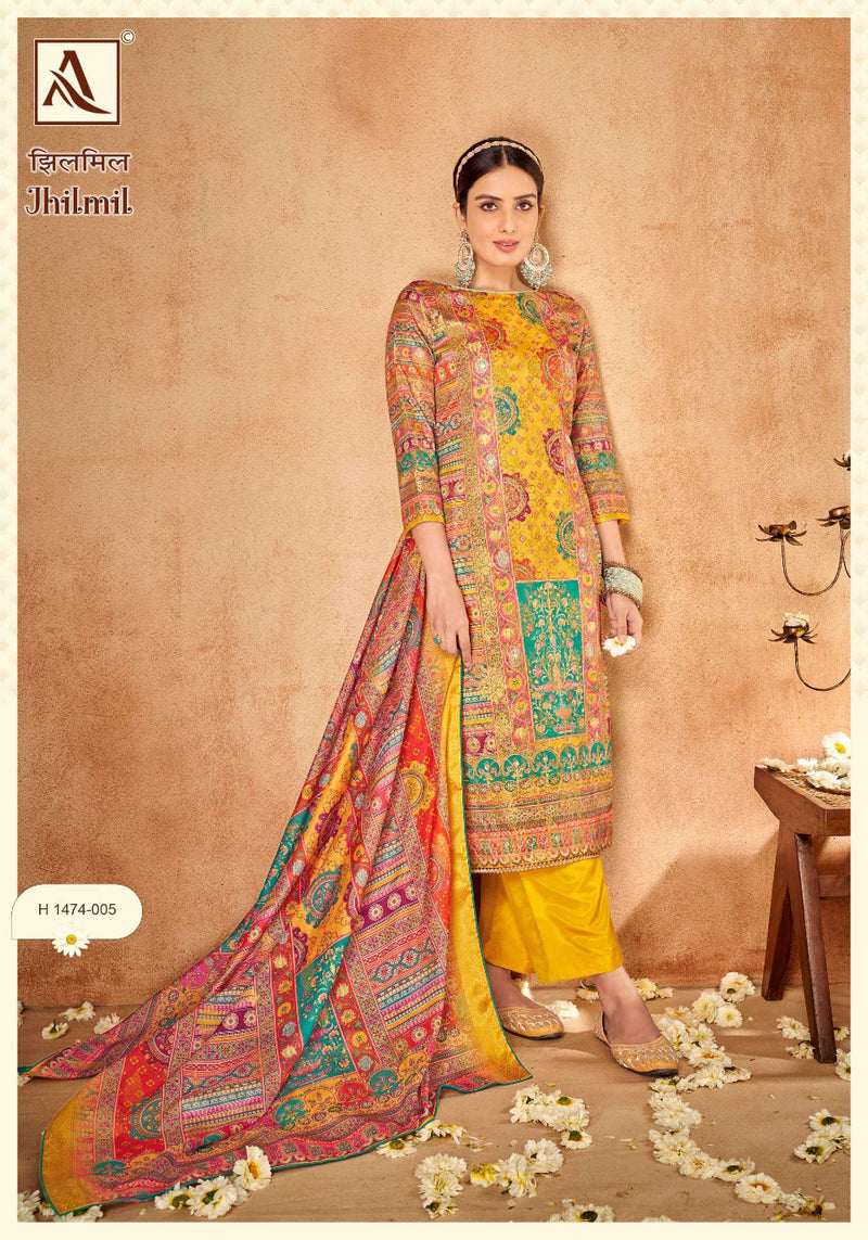 Alok Suit Jhilmil Soft Maslin Jacquard Designer Wear Salwar Suit