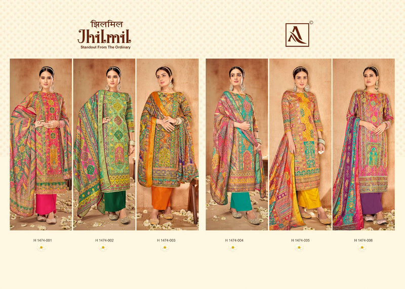 Alok Suit Jhilmil Soft Maslin Jacquard Designer Wear Salwar Suit