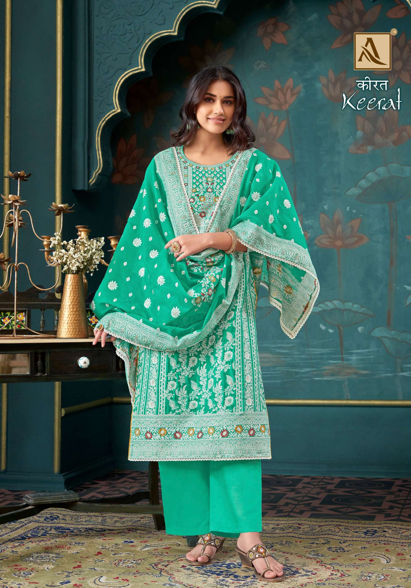 Alok Suit Keerat Jacquard Designer Concept With Hand Work Salwar Kameez