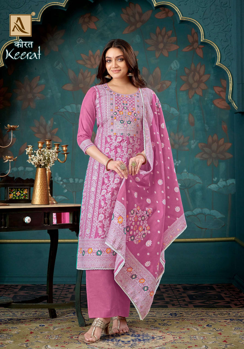 Alok Suit Keerat Jacquard Designer Concept With Hand Work Salwar Kameez