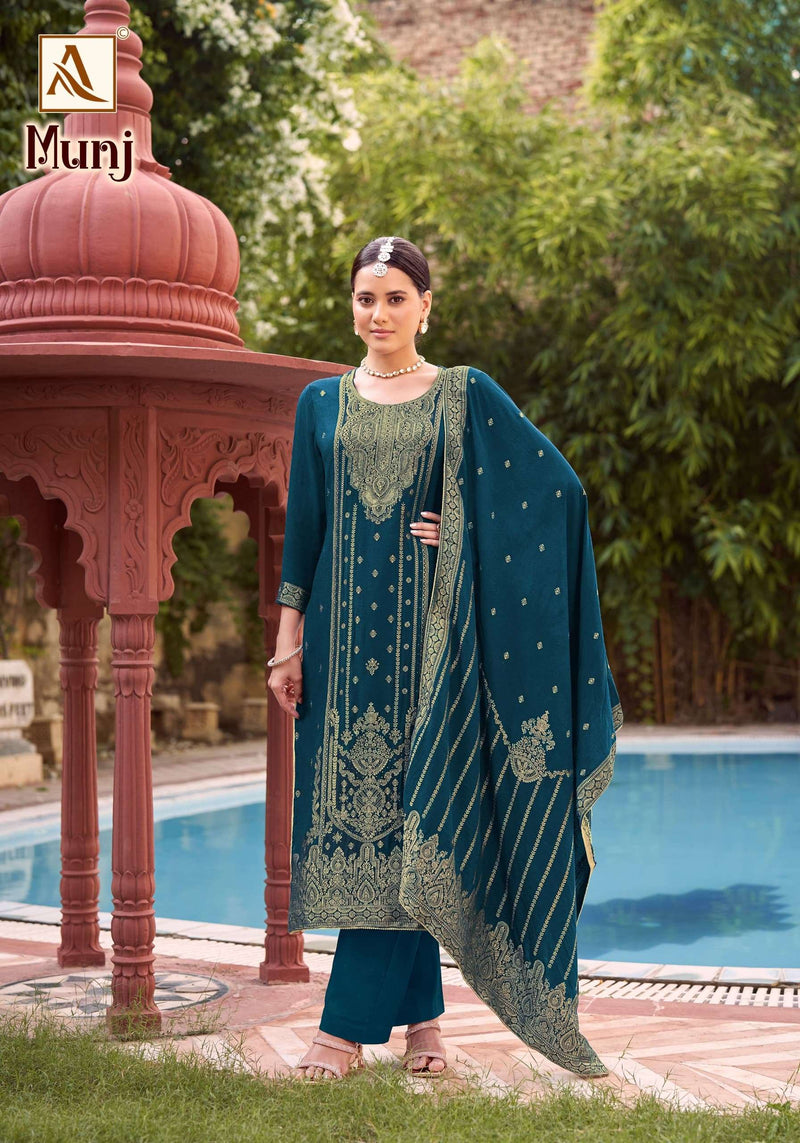 Alok Suit Munj Premium Viscose Pashmina Jacquard Designer Salwar Suit