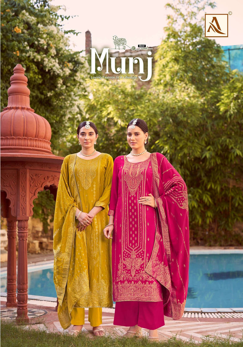 Alok Suit Munj Premium Viscose Pashmina Jacquard Designer Salwar Suit