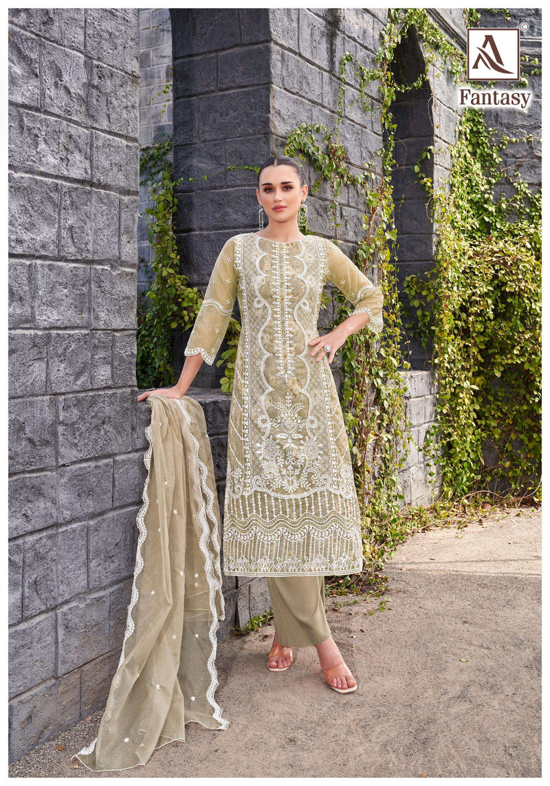 Alok Suits Fantasy Pure Organza Designer Embroidered Work Salwar Suit