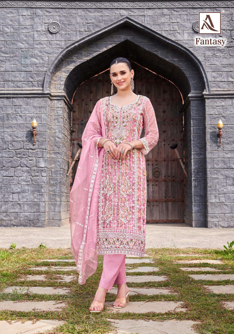 Alok Suits Fantasy Pure Organza Designer Embroidered Work Salwar Suit