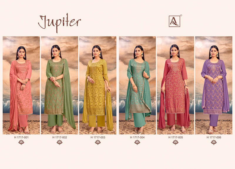 Alok Suits Jupiter Muslin Jacquard Diamond Work Fancy Salwar Suit