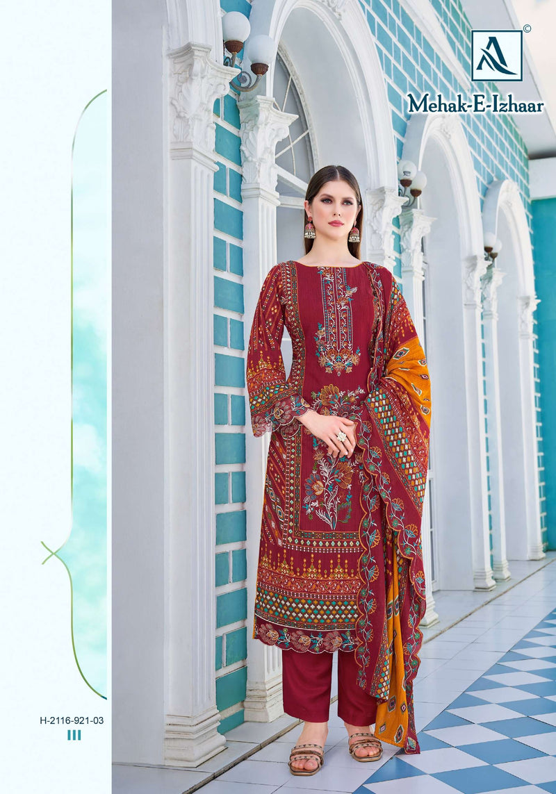 Alok Suits Mahek Pure Cotton Embroidered Work Pakistani Salwar Kameez