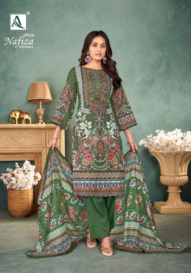 Alok Suits Nafisa Vol 4 Pure Cambric Cotton Pakistani Embroidered Salwar Suit