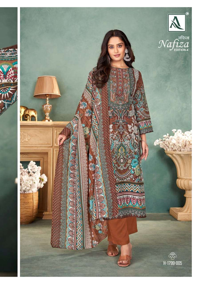 Alok Suits Nafisa Vol 4 Pure Cambric Cotton Pakistani Embroidered Salwar Suit