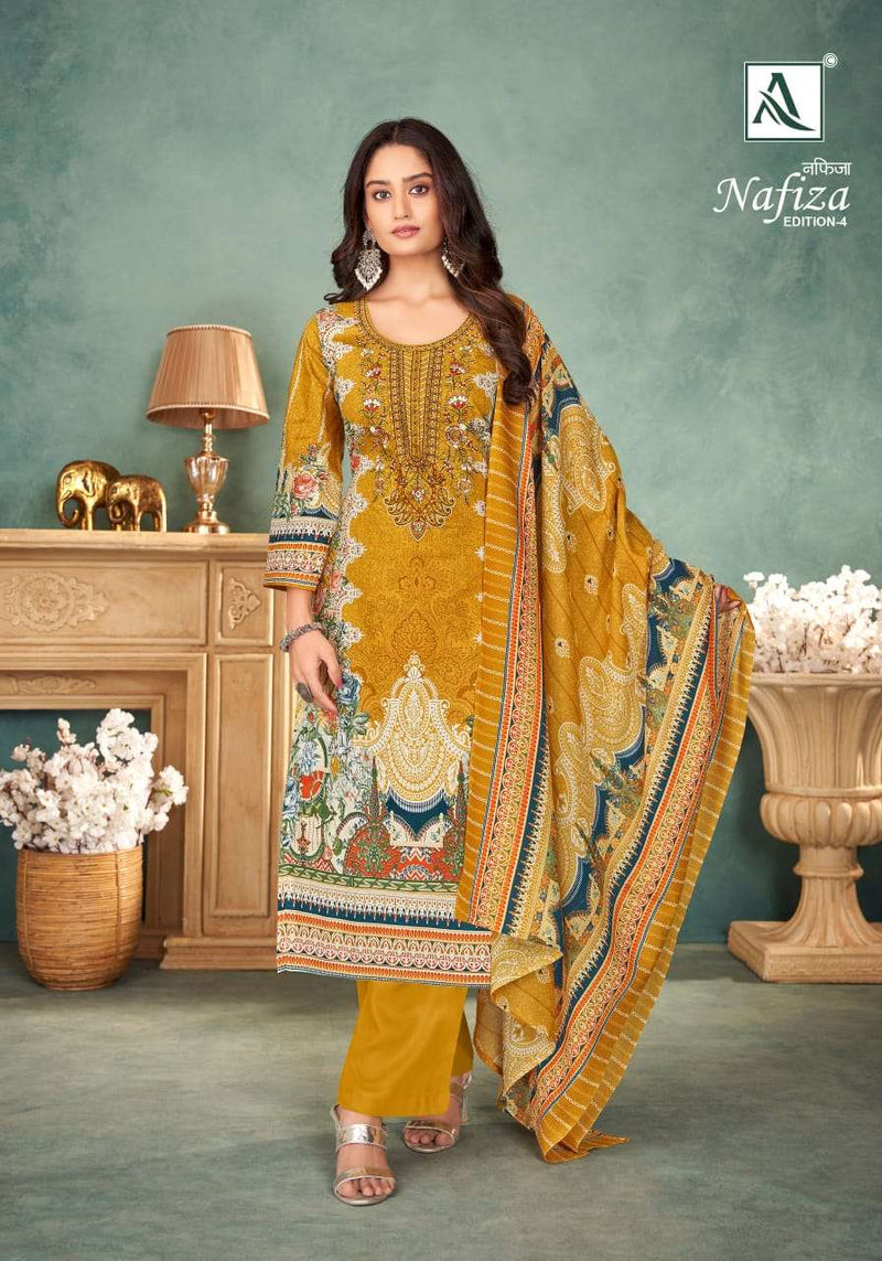 Alok Suits Nafisa Vol 4 Pure Cambric Cotton Pakistani Embroidered Salwar Suit