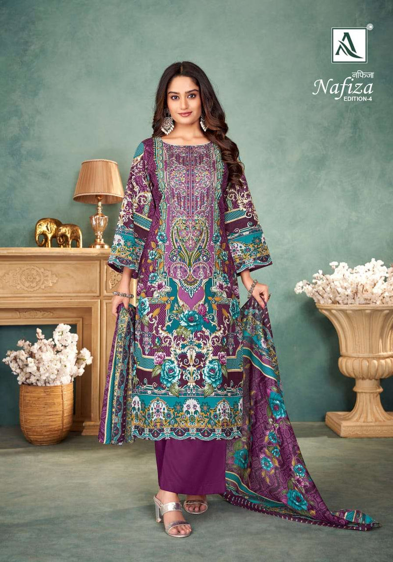 Alok Suits Nafisa Vol 4 Pure Cambric Cotton Pakistani Embroidered Salwar Suit