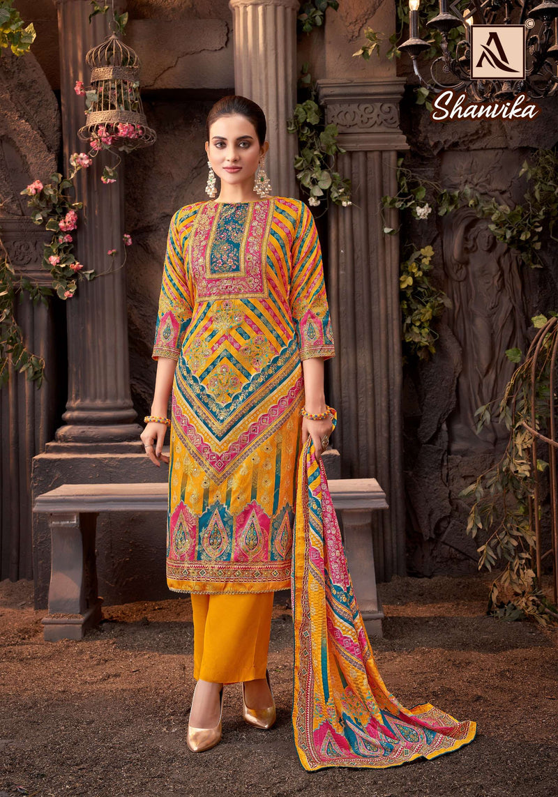 Alok Suits Shanvika Premium Jacquard Digital Print Handwork Salwar Suit