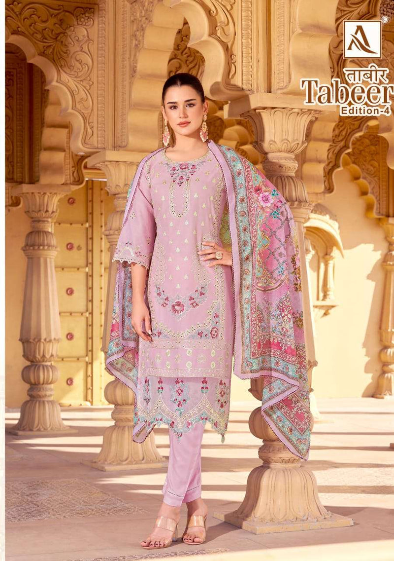 Alok Suits Tabeer Vol 4 Pure Cambric Lawn Embroidery Work Pakistani Suit