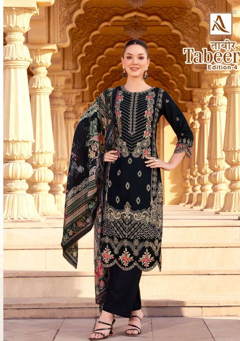 Alok Suits Tabeer Vol 4 Pure Cambric Lawn Embroidery Work Pakistani Suit