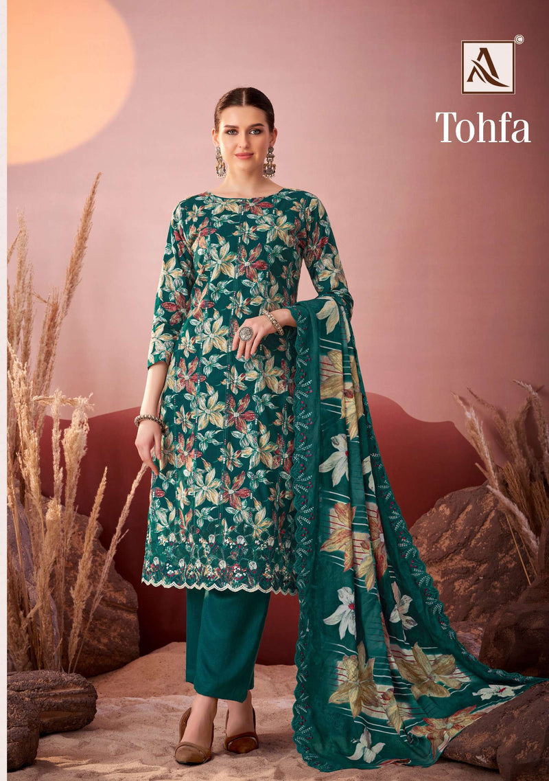 Alok Suits Tohfa Pure Cambric Cotton Embroidered Work Salwar Suit