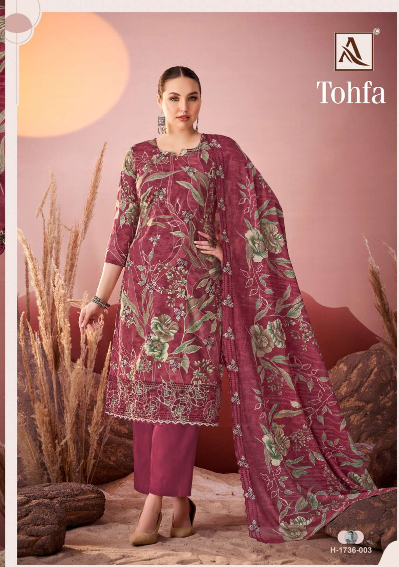 Alok Suits Tohfa Pure Cambric Cotton Embroidered Work Salwar Suit