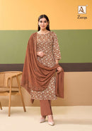 Alok Suits Zarqa Pure Jam Cotton Fancy Embroidered Diamond Work Salwar Suit