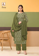 Alok Suits Zarqa Pure Jam Cotton Fancy Embroidered Diamond Work Salwar Suit