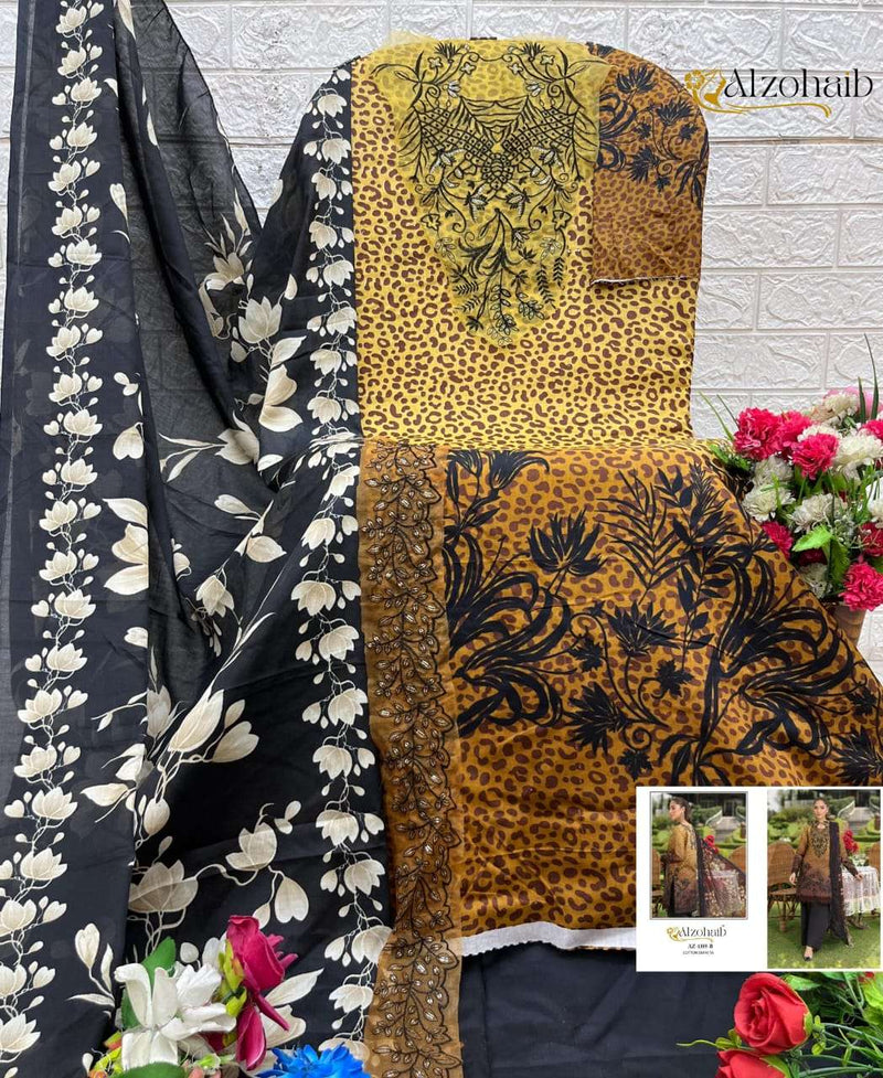 Alzohaib Aamina Pure Cotton Pakistani Suits with Patch Work New Launch