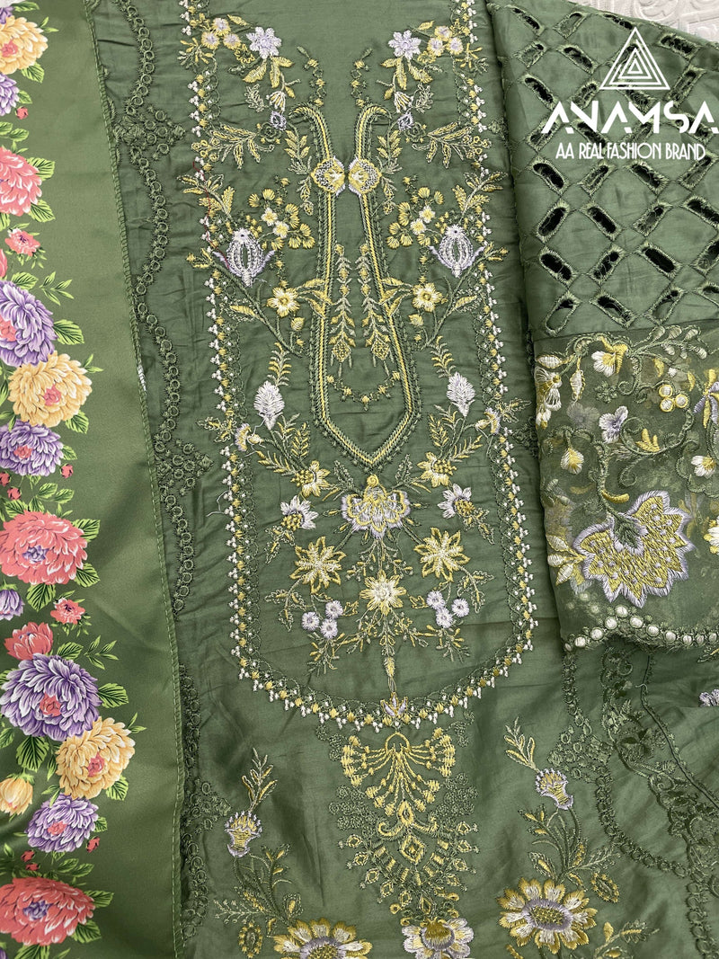 Anamsa 495 Jam Cotton Heavy Embroidered Sequence Work Salwar Suit