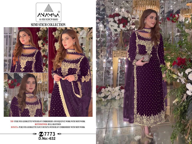 Anamsa 632 Georgette Embroidered Sequence Work Salwar Kameez