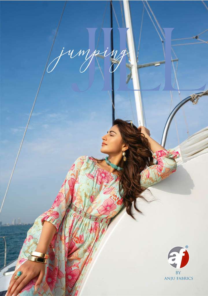 Anju Fabrics Jumping Jill Georgette Designer Party Wear Fancy Designer Dress