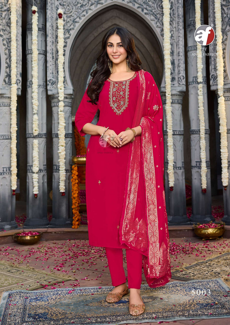 Anju Fabrics Vastra Vol 6 Modal Silk Designer Collection Combo Set Kurti