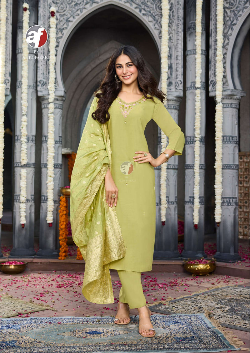 Anju Fabrics Vastra Vol 6 Modal Silk Designer Collection Combo Set Kurti