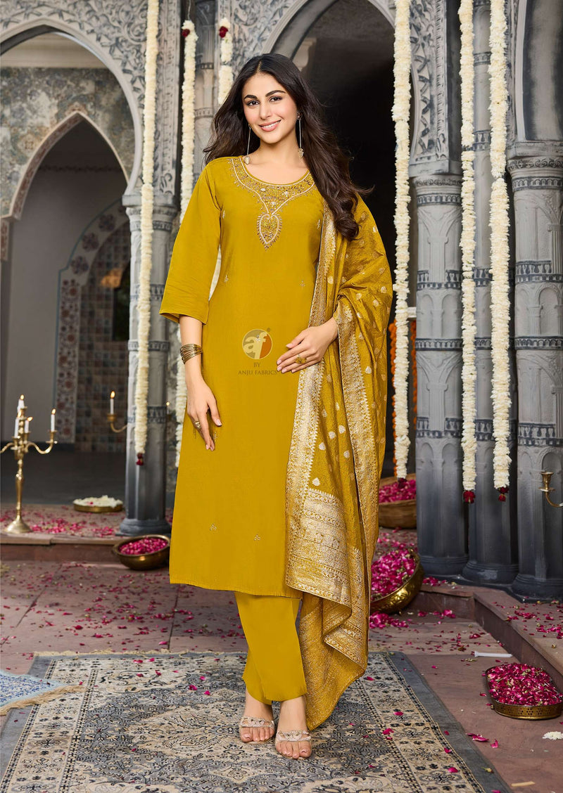 Anju Fabrics Vastra Vol 6 Modal Silk Designer Collection Combo Set Kurti