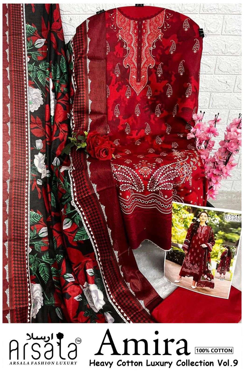 Arsala Fashion Amira Heavy Cotton Luxury Collection Vol 9 Printed Dailywear Salwar Suit