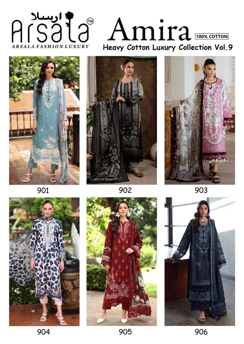 Arsala Fashion Amira Heavy Cotton Luxury Collection Vol 9 Printed Dailywear Salwar Suit
